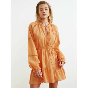 Oranžové šaty so zaväzovaním Trendyol vyobraziť