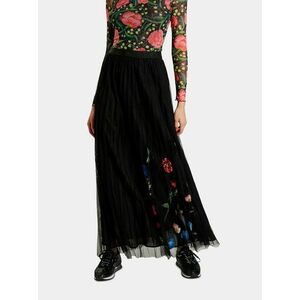 Čierna kvetovaná maxi sukňa Desigual Berro vyobraziť