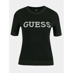 Čierne dámske svetrové tričko s ozdobnými detailmi Guess Clarisse vyobraziť