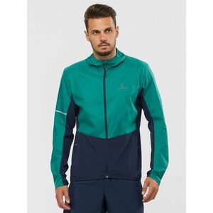 Modro-zelená pánska športová bunda Salomon Agile FZ Hoodie vyobraziť