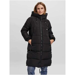 Čierny zimný kabát s kapucou VERO MODA Aura vyobraziť