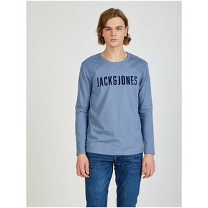 Tričká s dlhým rukávom pre mužov Jack & Jones - modrá vyobraziť