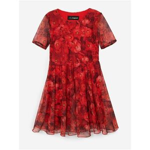 Červené dievčenské kvetované šaty Desigual Aina vyobraziť