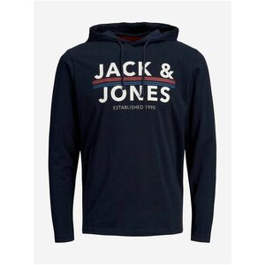Tmavomodré tričko s kapucou Jack & Jones Ron vyobraziť