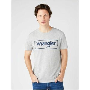 Svetlošedé pánske tričko s nápisom Wrangler vyobraziť