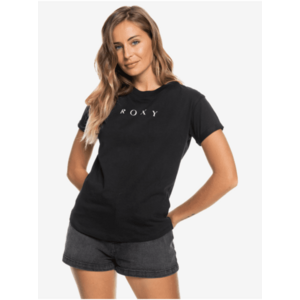 Čierne dámske tričko s potlačou Roxy vyobraziť