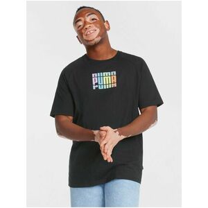 Čierne pánske tričko s potlačou Puma Multicolor Graphic vyobraziť