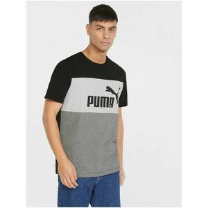 Šedo-čierne pánske vzorované tričko Puma Essentials vyobraziť
