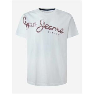 Biele pánske tričko Pepe Jeans Aleron vyobraziť