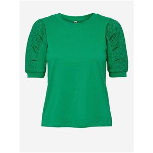 Zelené tričko s ozdobnými rukávmi Jacqueline de Yong Camma vyobraziť