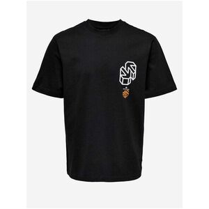 Čierne vzorované tričko ONLY & SONS Kurt vyobraziť