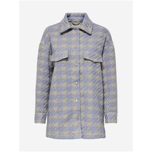 Béžovo-fialová kockovaná košeľová bunda ONLY Johanna vyobraziť