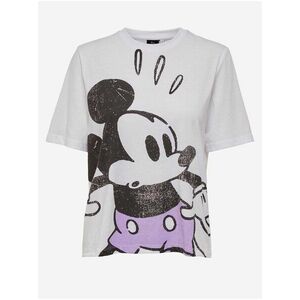 Biele tričko s potlačou ONLY Mickey vyobraziť