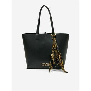 Čierna dámska veľká kabelka s ozdobnými detailmi Versace Jeans Couture vyobraziť