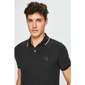 Bavlnené polo tričko Armani Exchange tmavomodrá farba, jednofarebné vyobraziť