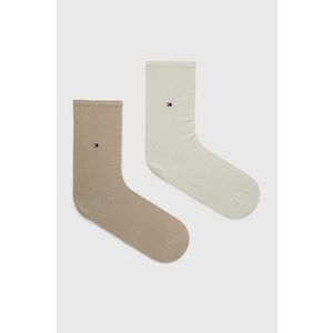 Ponožky Tommy Hilfiger (2-pak) dámske, béžová farba vyobraziť