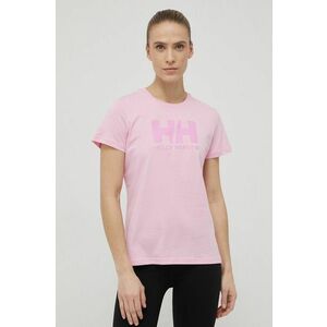 Bavlnené tričko Helly Hansen 34112-001, ružová farba, vyobraziť