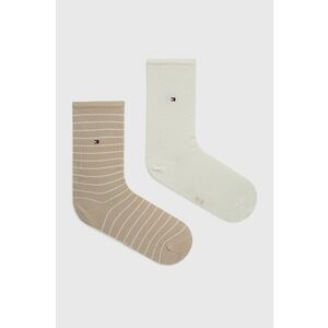 Ponožky Tommy Hilfiger (2-pak) dámske, béžová farba vyobraziť