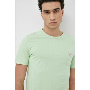 Bavlnené tričko Guess zelená farba, jednofarebné vyobraziť