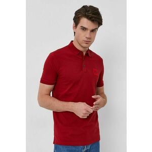 Bavlnené polo tričko Hugo červená farba, s nášivkou vyobraziť