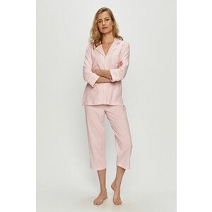 Bavlnené pyžamo Lauren Ralph Lauren ružová farba, bavlnené vyobraziť