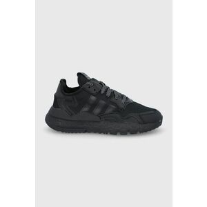 Topánky adidas Originals čierna farba, na plochom podpätku vyobraziť