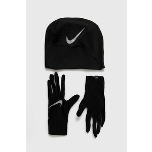 Čiapka a rukavice Nike čierna farba vyobraziť
