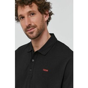 Polo tričko Hugo pánske, čierna farba, jednofarebné vyobraziť