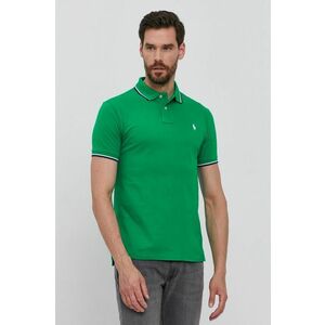 Polo tričko Polo Ralph Lauren pánske, zelená farba, jednofarebné vyobraziť