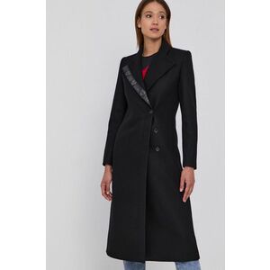 Kabát Love Moschino dámsky, čierna farba, prechodný vyobraziť