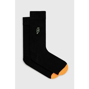 Ponožky Happy Socks Embroidery Lightning pánske, čierna farba vyobraziť