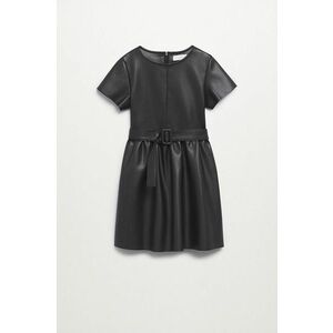 Dievčenské šaty Mango Kids Emma čierna farba, mini, áčkový strih vyobraziť