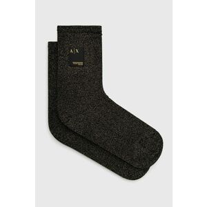 Ponožky Armani Exchange dámske, čierna farba vyobraziť
