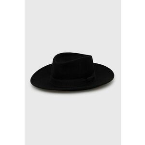 Vlnený klobúk Sisley čierna farba, vlnený vyobraziť