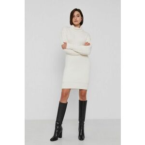 Šaty Armani Exchange biela farba, mini, rovné vyobraziť