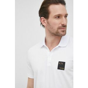 Polo tričko Armani Exchange pánske, čierna farba, jednofarebné vyobraziť