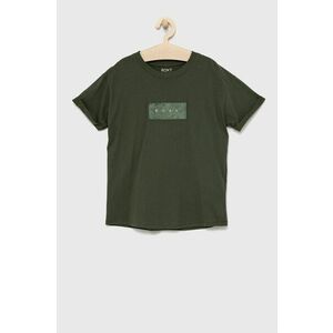Bavlnené tričko Roxy zelená farba vyobraziť