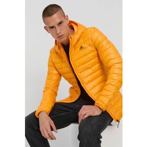 Páperová bunda adidas Performance pánska, oranžová farba, zimná vyobraziť