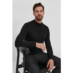 Vlnený sveter Hugo pánsky, čierna farba vyobraziť