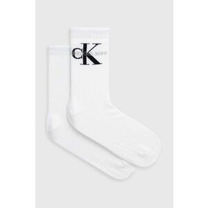 Ponožky Calvin Klein Jeans dámske, biela farba vyobraziť