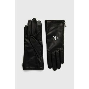 Kožené rukavice Calvin Klein Jeans dámske, čierna farba vyobraziť