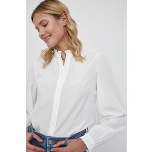 Košeľa Vila dámska, biela farba, regular, so stojačikom vyobraziť