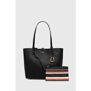 Obojstranná kabelka Lauren Ralph Lauren čierna farba vyobraziť