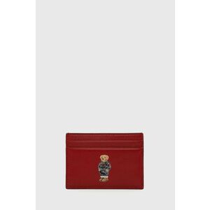Kožené puzdro na karty Polo Ralph Lauren dámske, červená farba vyobraziť