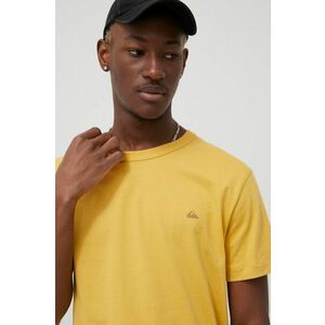 Bavlnené tričko Quiksilver žltá farba, jednofarebné vyobraziť