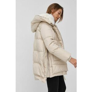 Páperová bunda MAX&Co. dámska, krémová farba, zimná vyobraziť