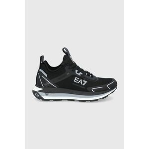 Topánky EA7 Emporio Armani čierna farba, na plochom podpätku vyobraziť