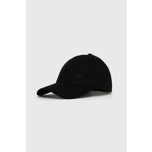 Bavlnená čiapka 4F čierna farba, jednofarebná vyobraziť