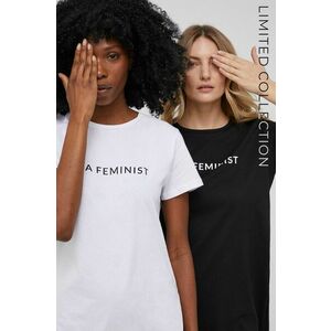 Bavlnené tričko Answear Lab x limitovaná kolekcia NO SHAME biela farba vyobraziť