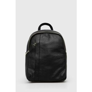 Kožený ruksak Answear Lab dámsky, čierna farba, malý, jednofarebný vyobraziť
